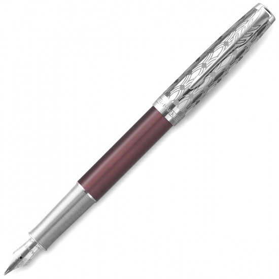 Ручка перьевая Parker Sonnet Premium F537, Metal Red CT (Перо F)